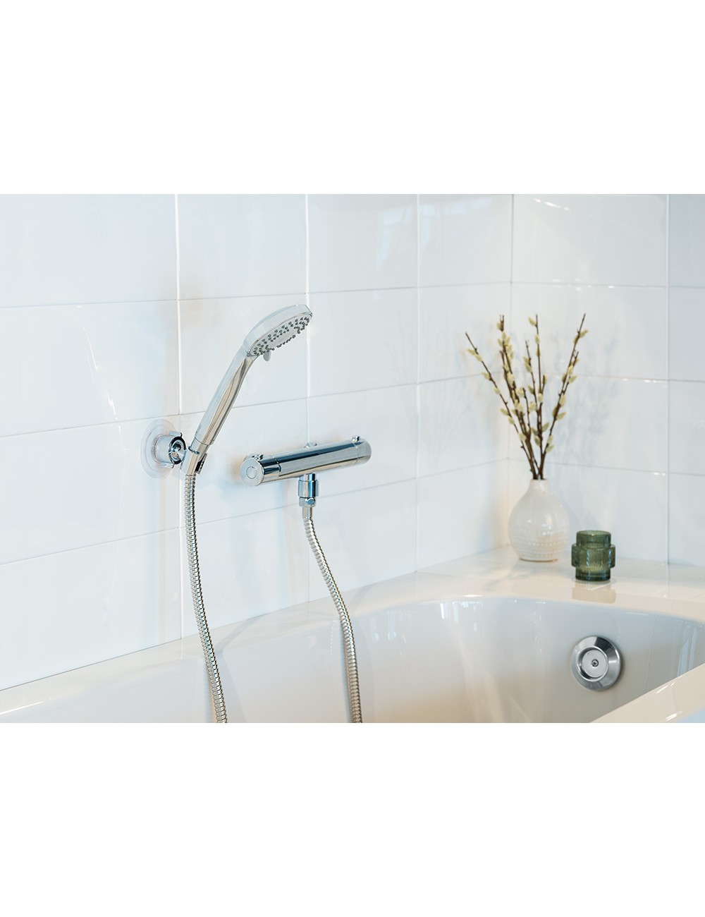 Conjunto de ducha basic, cabezal 5 funciones + manguera 150 cm