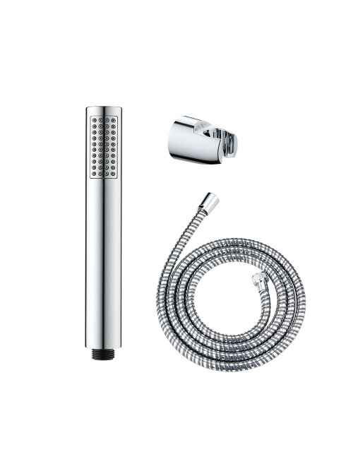 Conjunto de ducha basic, cabezal 5 funciones + manguera 150 cm + soporte ajustable