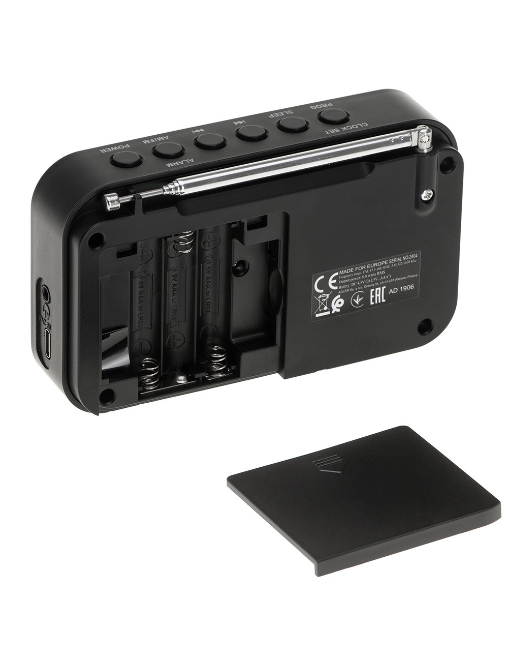 Radio digital pll am/fm ad 1906, 12,5 x 3 x 7,5 cm