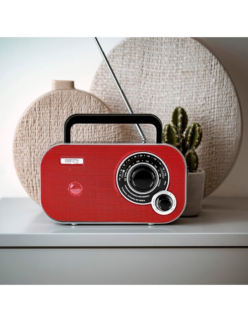 Radio am/fm cr 1140 roja, 21 x 5,6 x 12 cm