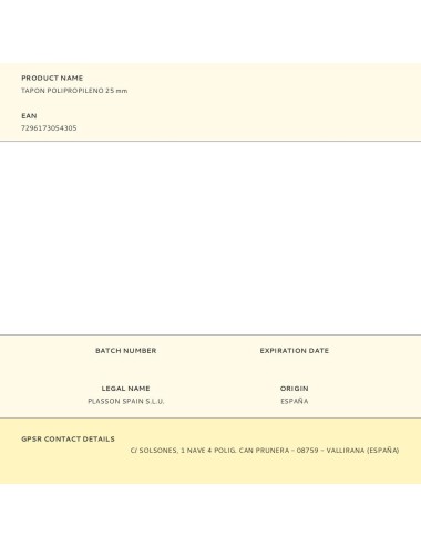 Tapon polipropileno 25 mm