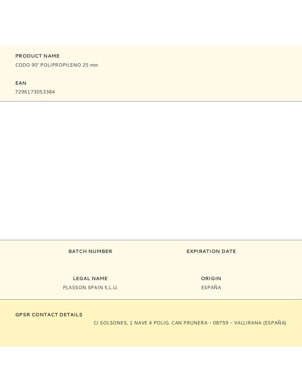 Codo 90° polipropileno 25 mm