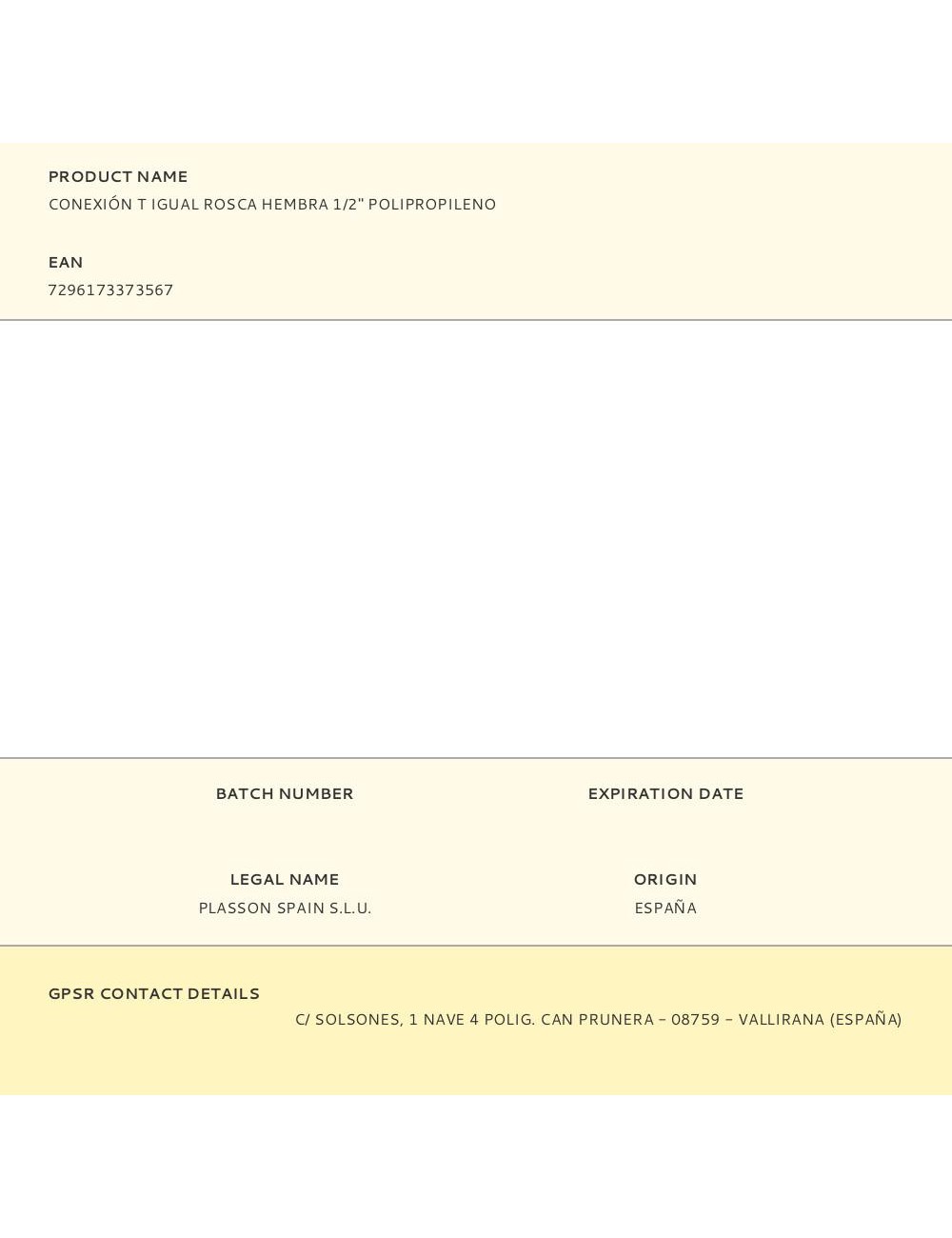 Conexión t igual rosca hembra 1/2" polipropileno