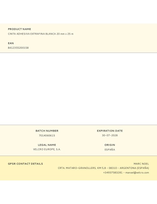 Cinta adhesiva extrafina blanca 20 mm x 25 m