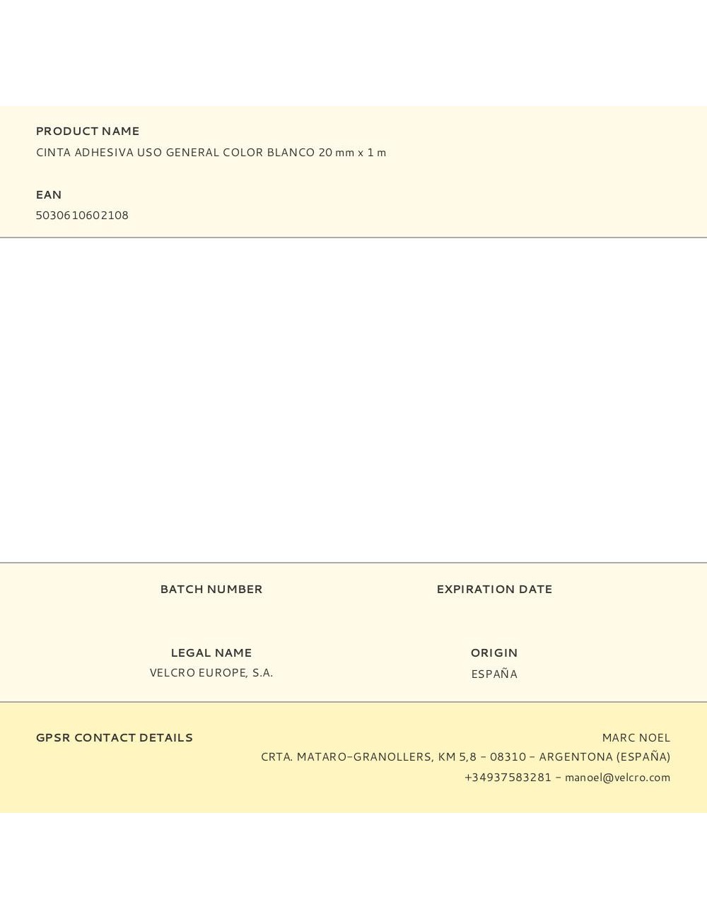 Cinta adhesiva uso general blanco 20 mm x 1 m