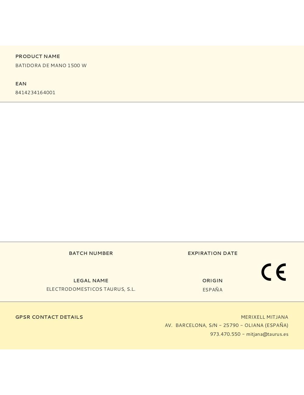 Batidora de mano 1500 w