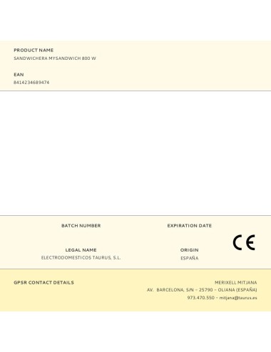 Sandwichera mysandwich 800 w