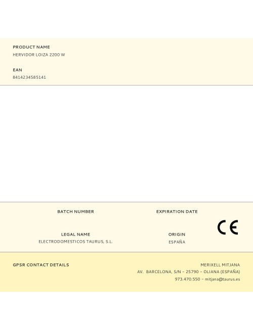 Hervidor loiza 2200 w