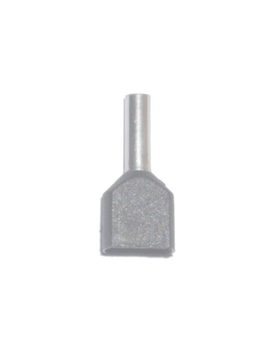 Puntera aislada 04,00 mm, doble, gris, 100 uds