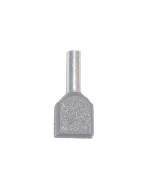 Puntera aislada 04,00 mm, doble, gris, 100 uds