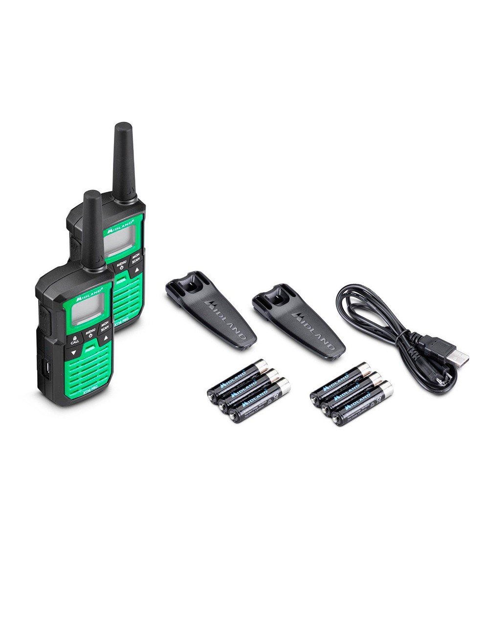 Walkietalkies xt-30 pro c1463, 16 canales pmr446, verdes