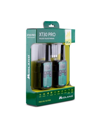 Walkietalkies xt-30 pro c1463, 16 canales pmr446, verdes