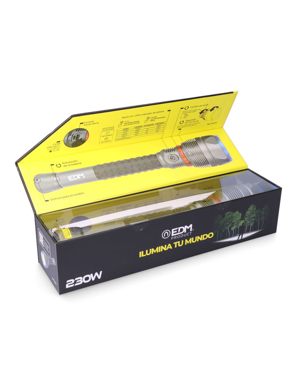 Linterna led de largo alcance 23000 lm