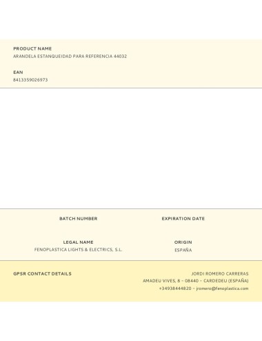 Arandela estanqueidad para referencia 44032