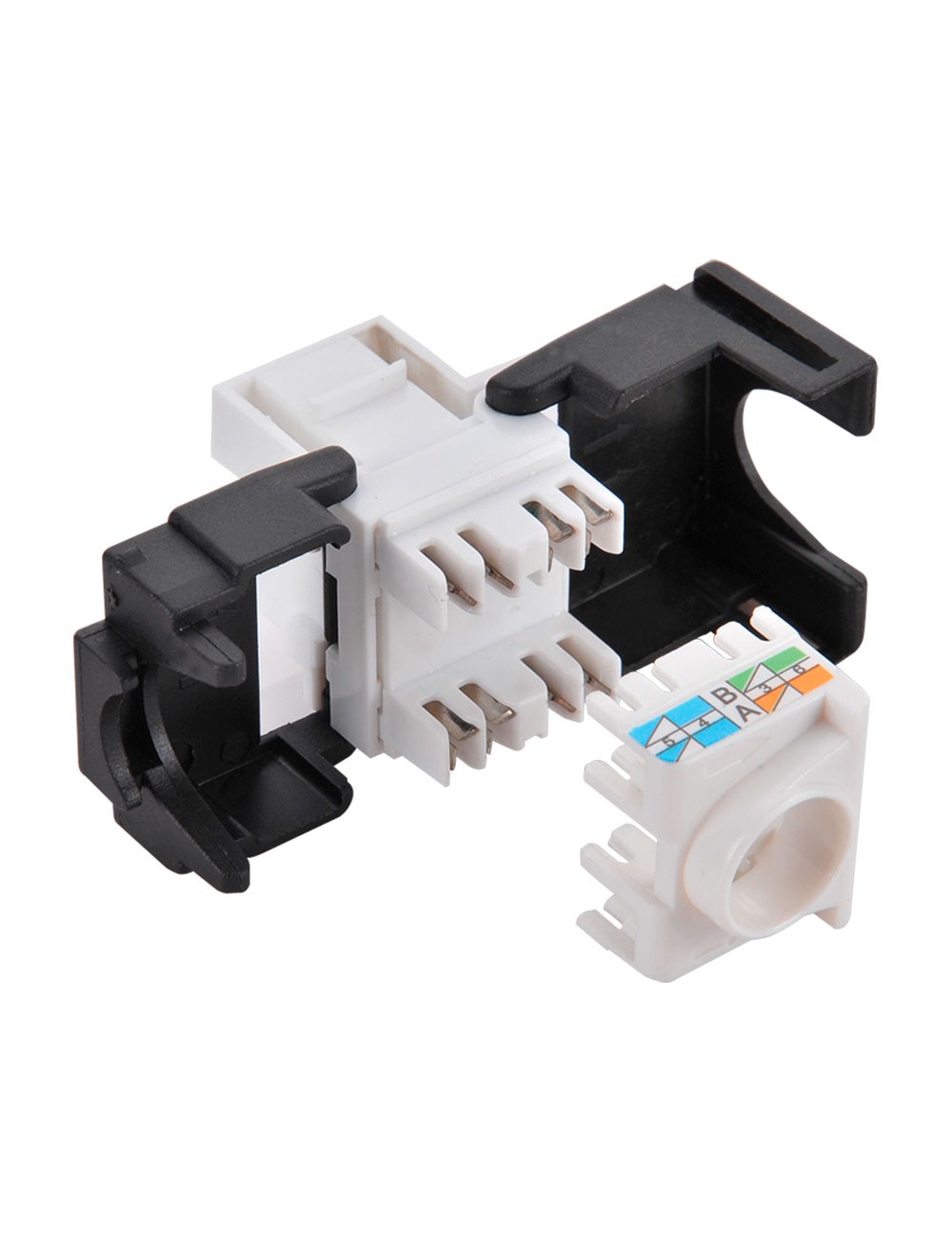 Conector hembra rj45 utp cat.6 keystone 180°