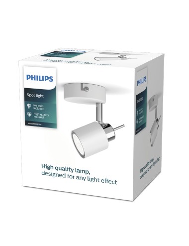 Foco 1 elemento meranti gu10 (bombilla no incluida) color blanco 8 x 15,5 x 8 cm