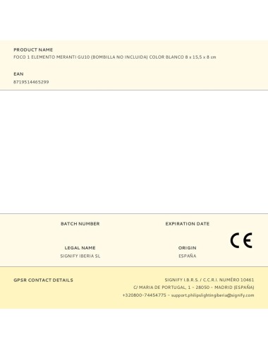 Foco 1 elemento meranti gu10 (bombilla no incluida) color blanco 8 x 15,5 x 8 cm