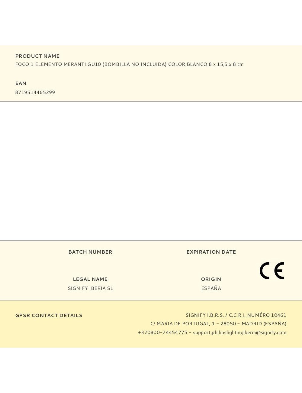 Foco 1 elemento meranti gu10 (bombilla no incluida) color blanco 8 x 15,5 x 8 cm