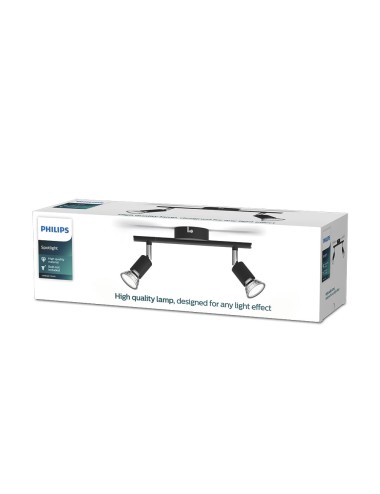 Foco 2 elementos limbali gu10 (bombilla no incluida) color negro 8 x 32,4 x 13 cm