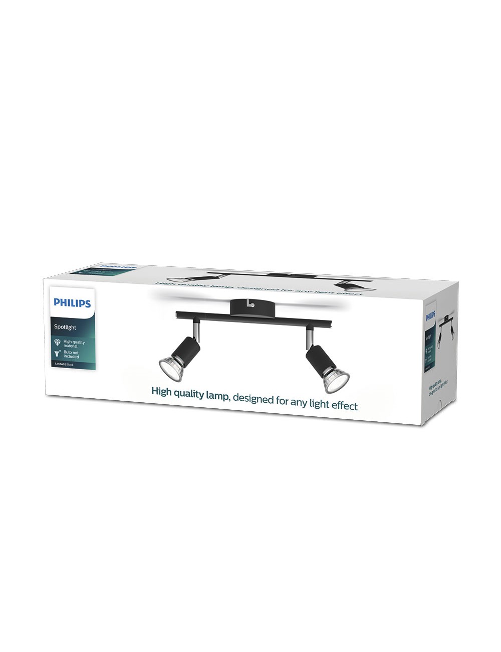 Foco 2 elementos limbali gu10 (bombilla no incluida) color negro 8 x 32,4 x 13 cm