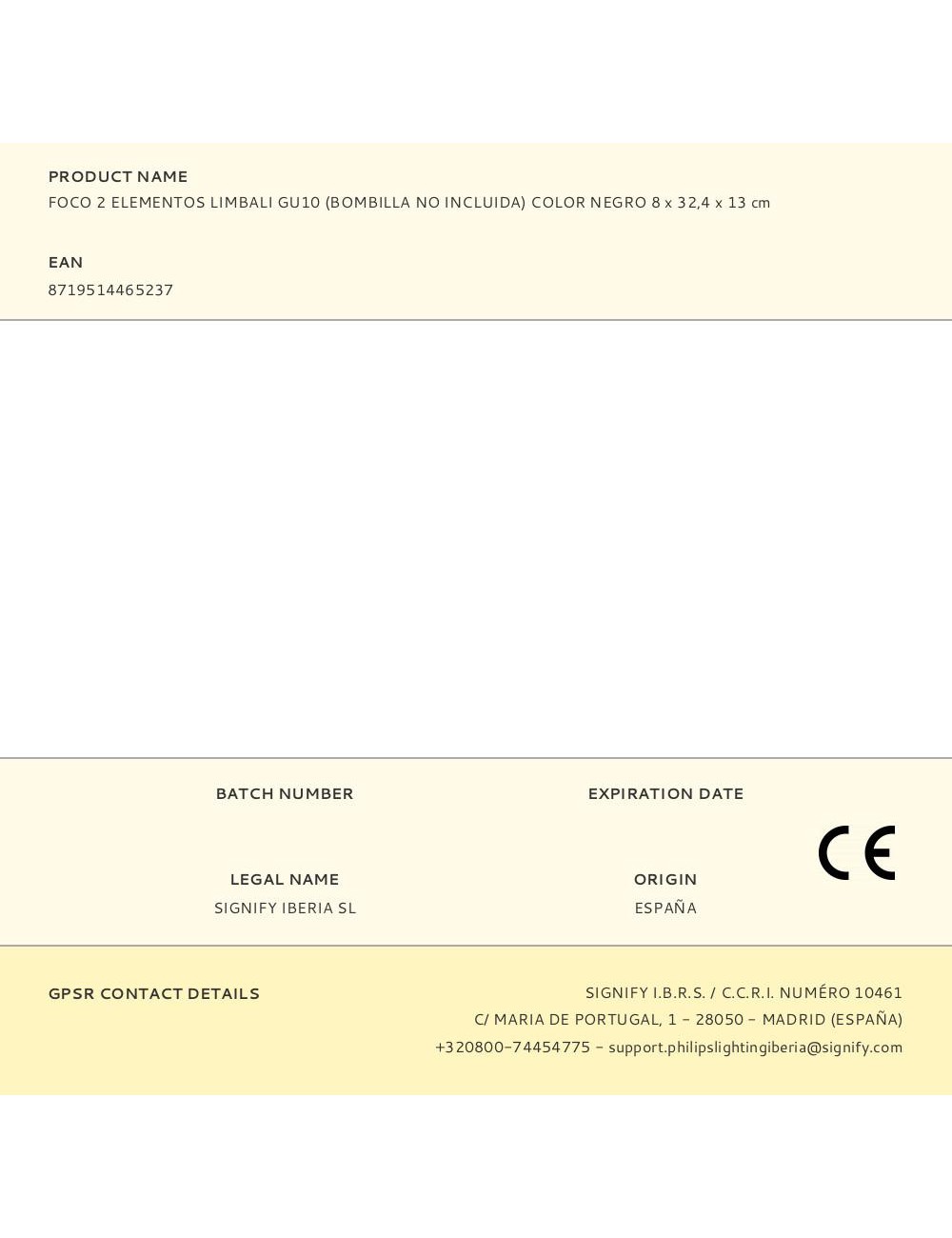 Foco 2 elementos limbali gu10 (bombilla no incluida) color negro 8 x 32,4 x 13 cm