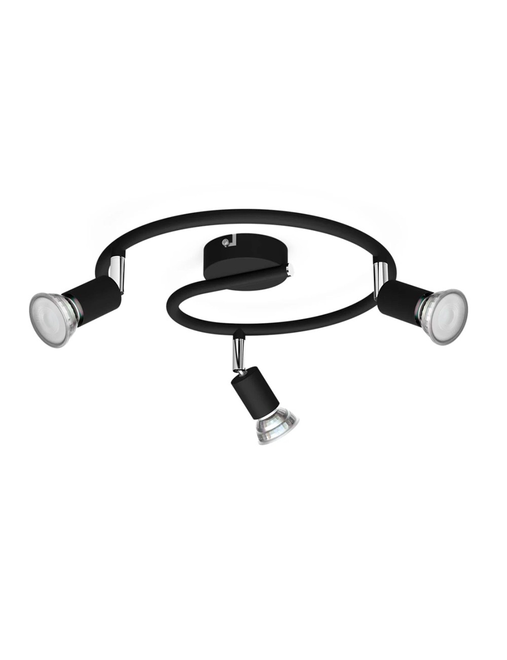 Foco 3 elementos limbali gu10 (bombilla no incluida) color negro ø 29,3 x 13 cm