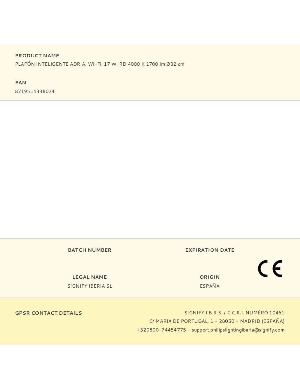 Plafón inteligente adria, wi-fi, 17 w, rd 4000 k 1700 lm ø32 cm