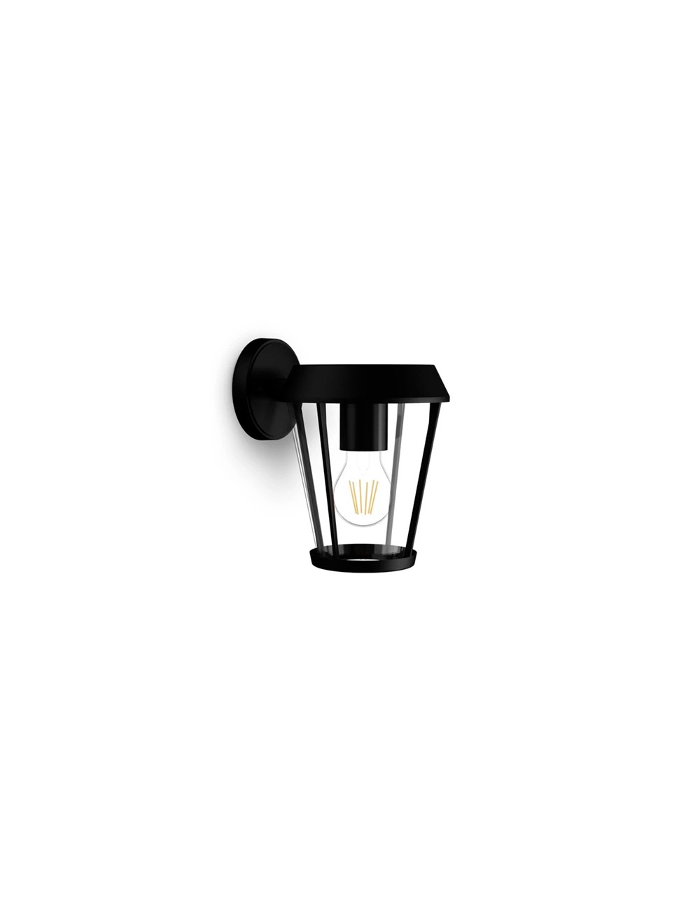Aplique exterior sunera e27 25 w sin bombilla, color negro, luz hacia abajo