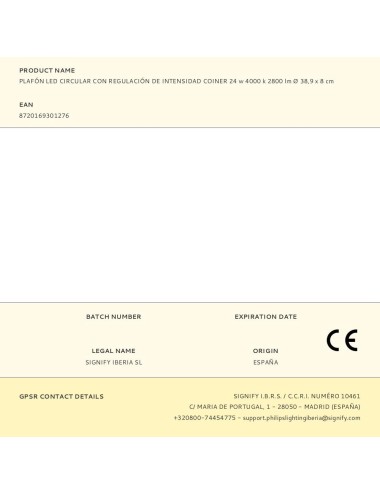 Plafón led circular con regulación de intensidad coiner 24 w 4000 k 2800 lm ø 38,9 x 8 cm