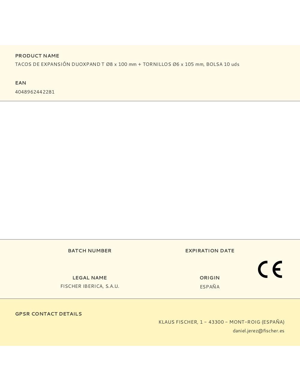 Tacos de expansión duoxpand t ø8 x 100 mm + tornillos ø6 x 105 mm, bolsa 10 uds