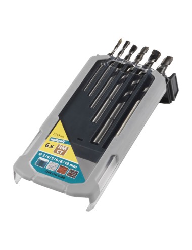 Broca para hormigón professional" filo de carburo de tungsteno, juego 6 piezas, ø3,00 - ø10,00 mm