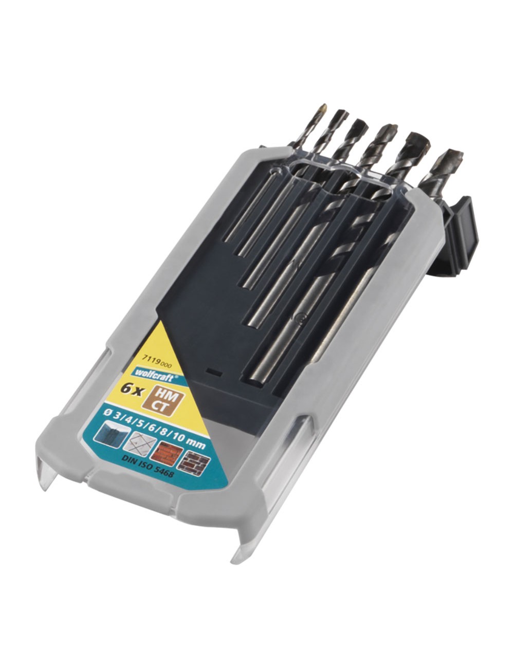 Broca para hormigón professional" filo de carburo de tungsteno, juego 6 piezas, ø3,00 - ø10,00 mm