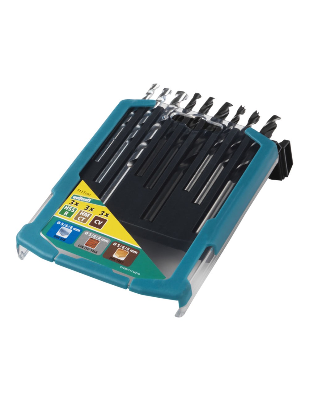 Brocas para metal, madera y piedra, juego 9 piezas