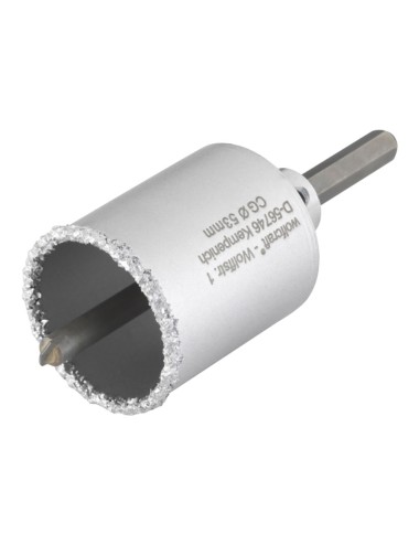 Corona de perforación recubierta de carburo de tungsteno, con adaptador, ø53 x 55 mm