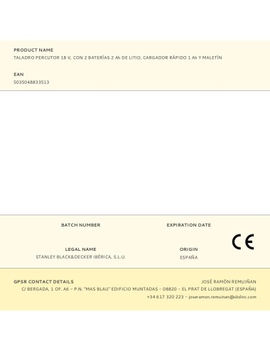 Taladro percutor 18 v, con 2 baterías 2 ah de litio, cargador rápido 1 ah y maletín