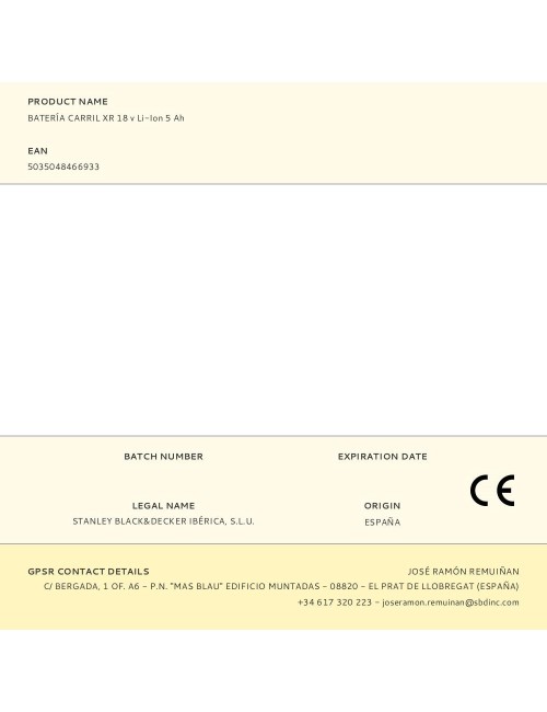 Batería carril xr 18 v li-ion 5 ah