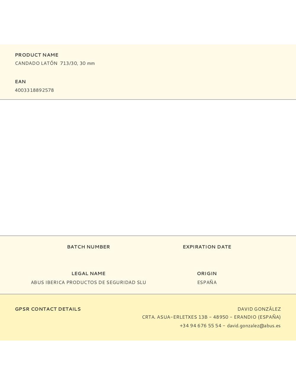 Candado latón 713/30, 30 mm