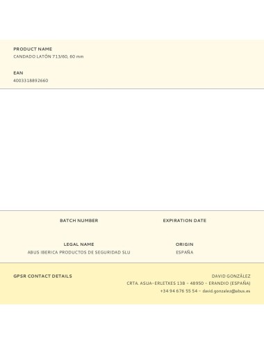 Candado latón 713/60, 60 mm