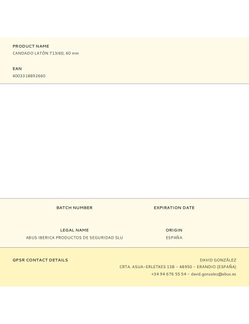 Candado latón 713/60, 60 mm