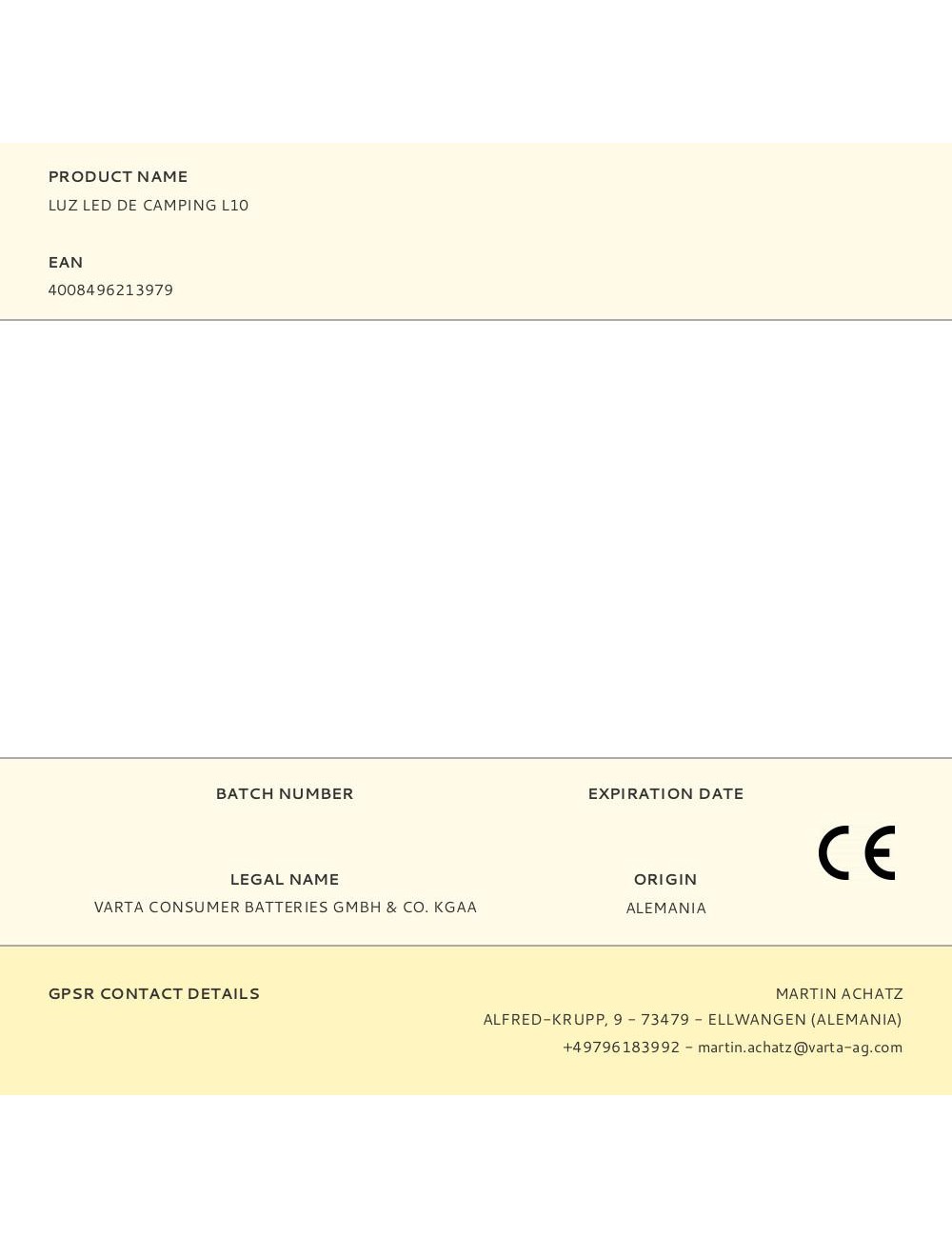 Luz led de camping l10