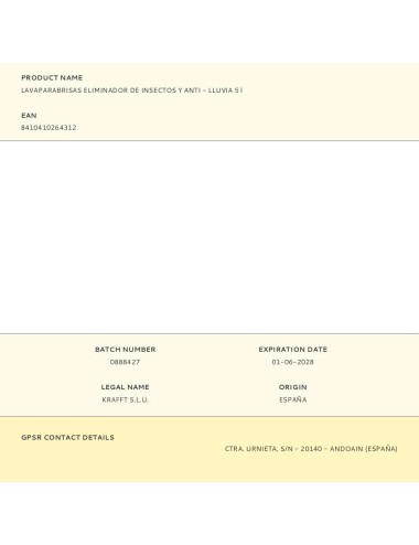 Lavaparabrisas eliminador de insectos y anti - lluvia 5 l