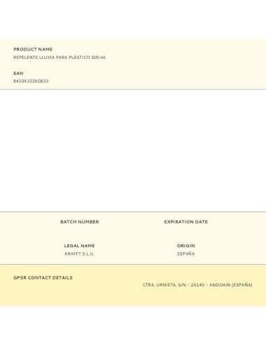 Repelente lluvia para plástico 500 ml