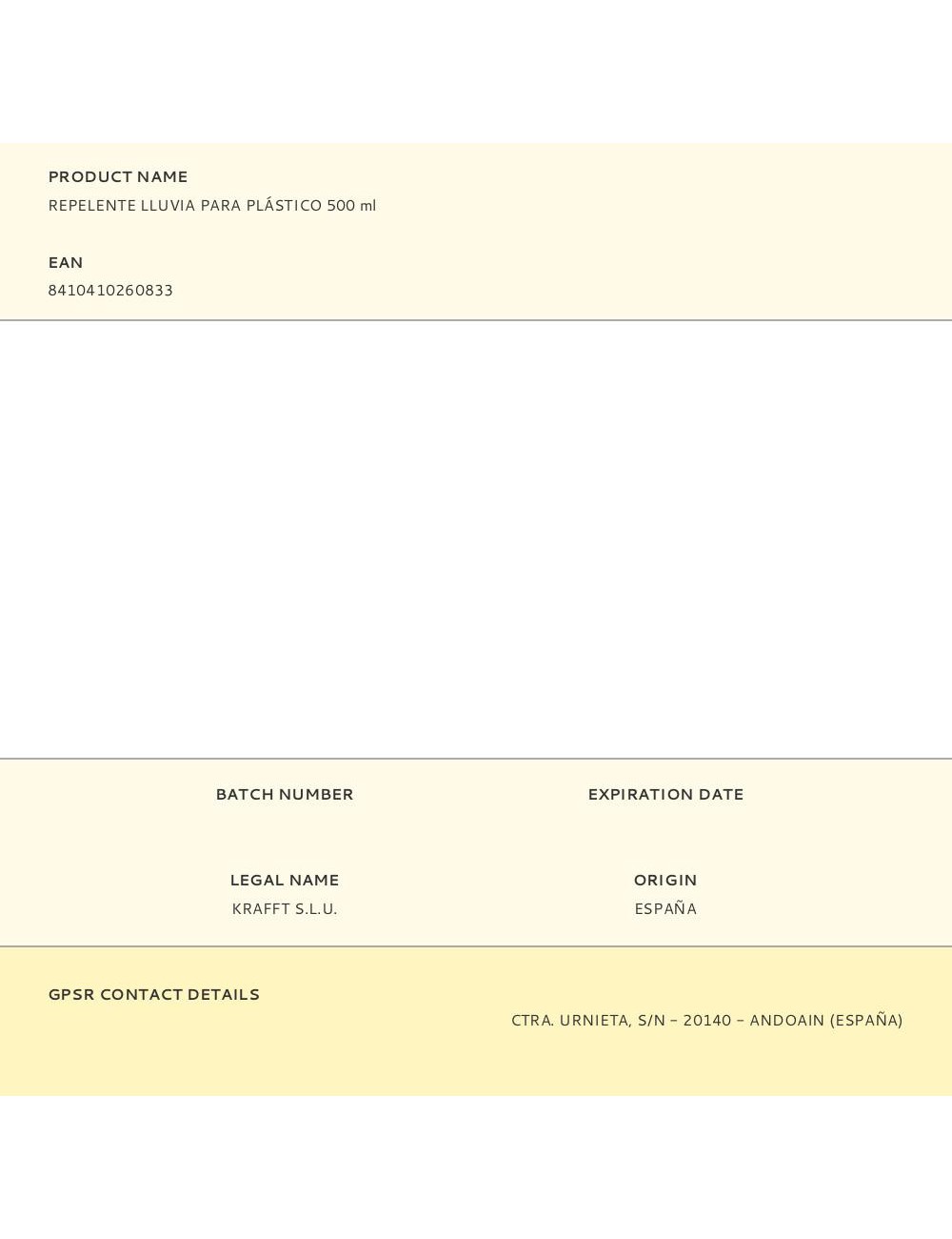 Repelente lluvia para plástico 500 ml