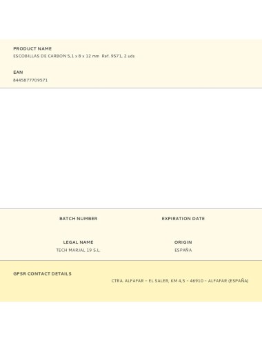 Escobillas de carbon 5,1 x 8 x 12 mm ref. 9571, 2 uds