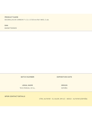 Escobillas de carbon 7 x 11 x 17,50 mm ref. 9693, 2 uds