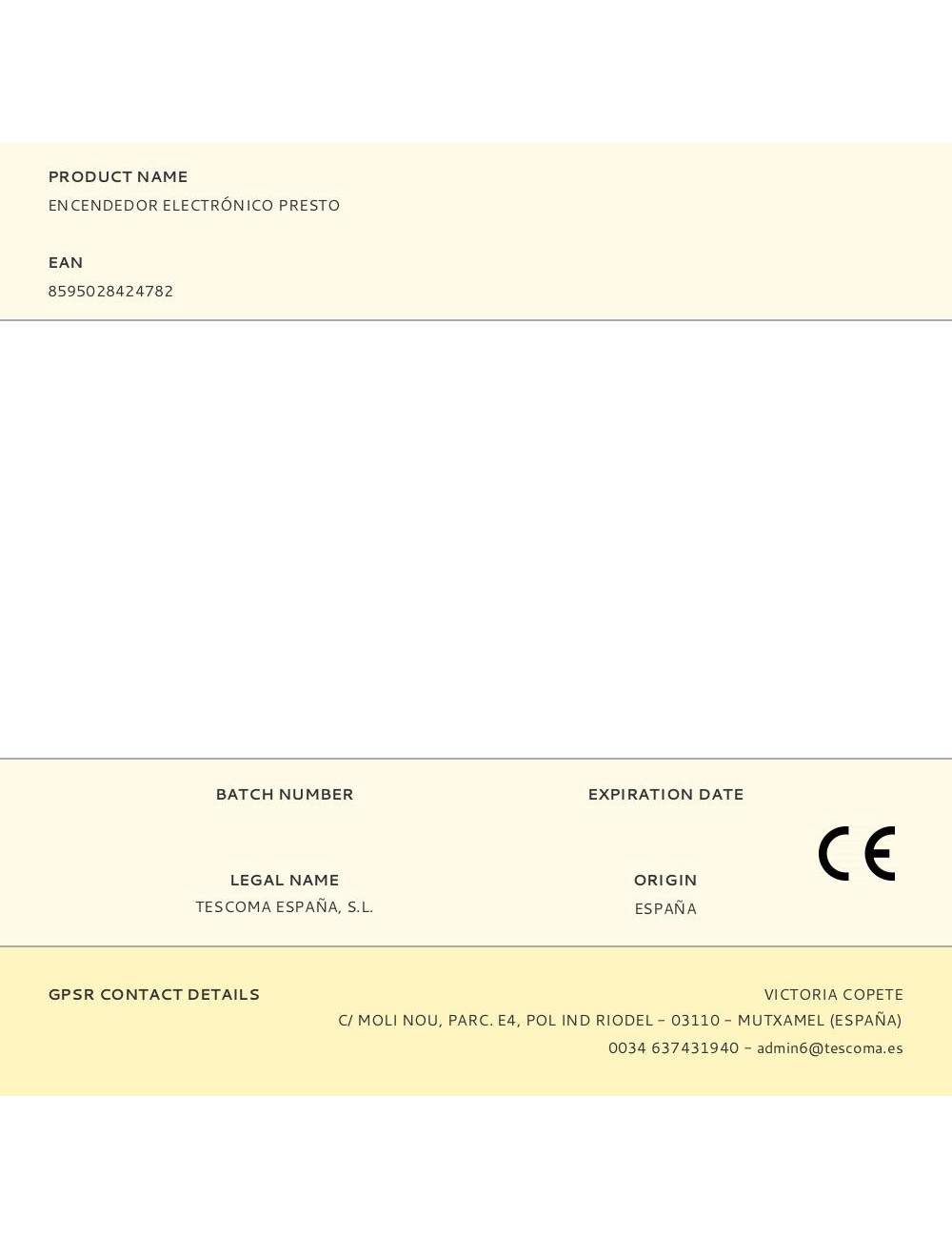 Encendedor electrónico presto