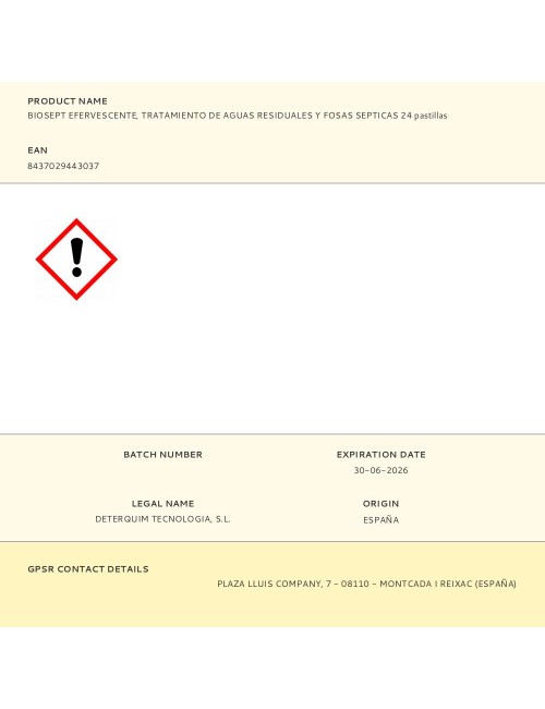Biosept efervescente, tratamiento de aguas residuales y fosas septicas 24 pastillas