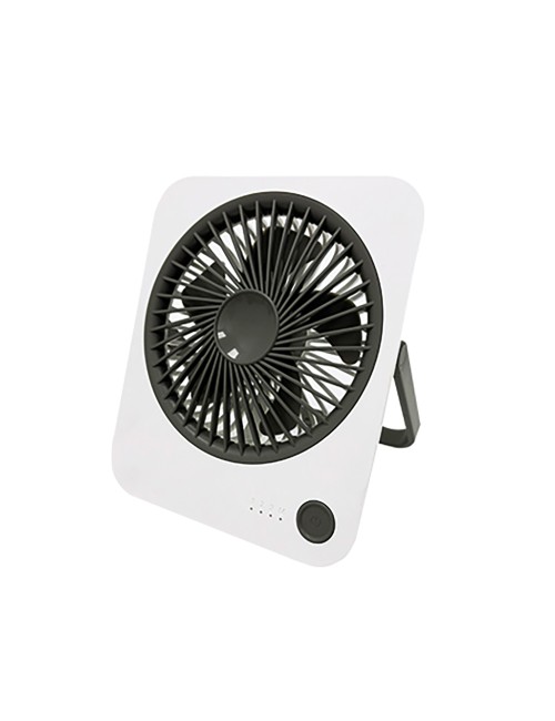 Ventilador de mesa recargable, 1200 mah, blanco y negro