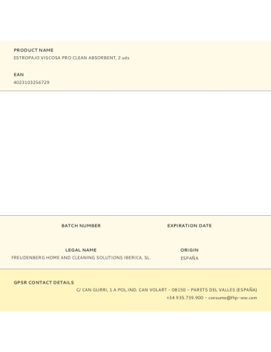 Estropajo viscosa pro clean absorbent, 2 uds