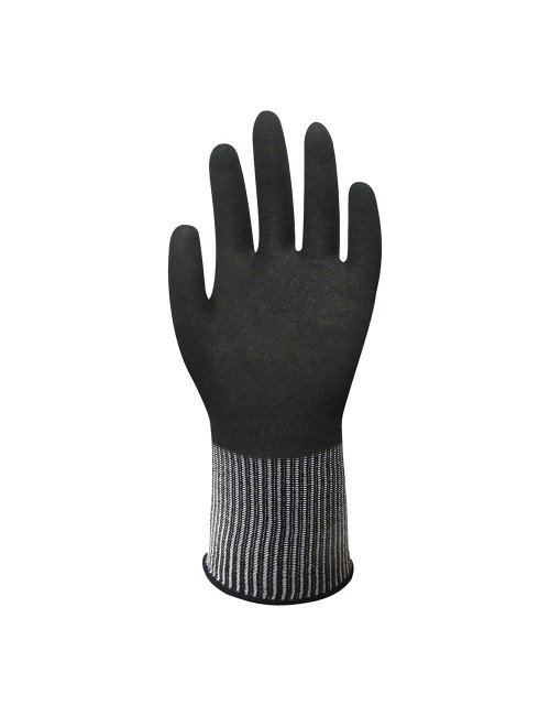 Guante nailon / spandex, palma doble recubrimiento nitrilo, t-07